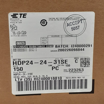 TE CONNECTIVITY 10 Pk Housing for Female Terminals HDP24-24-31SE (New)