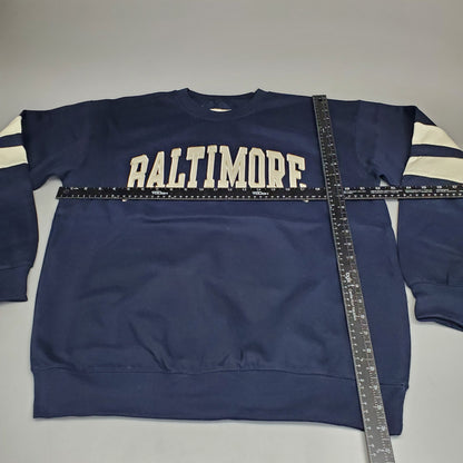 NEW YORK POPULAR Baltimore Crew Neck Pullover Sweater Navy Blue SZ M NY253