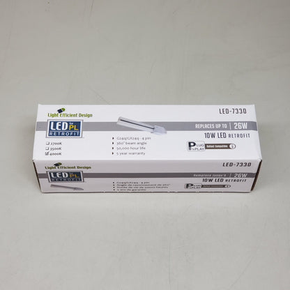 LIGHT EFFICIENT DESIGN 6PK! 10W LED Bulb for PL Retrofit LED-7330 LED-7330-40K-G2