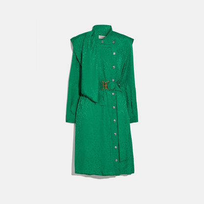 Coach Texture Drape Belted A-Line Shirtdress, Size 8