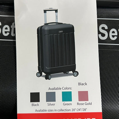 DEJUNO (3 PACK) Light Weight Expandable Spinner Rolling Suitcase Set BLACK 2207DJBF