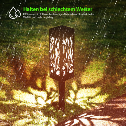 8-Pack Solar Pathway Lights – Motion Sensor, IPX5 Waterproof, Warm/Yellow LED
