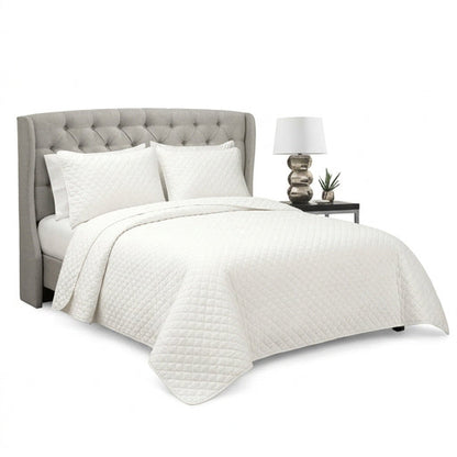 Lush Decor Ava Diamond Oversized Cotton 3 Piece Quilt Set, Size Full/Queen