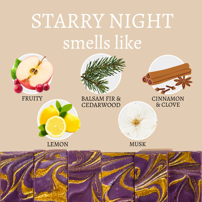 Starry Night Holiday Handmade Bar Soap - 4oz