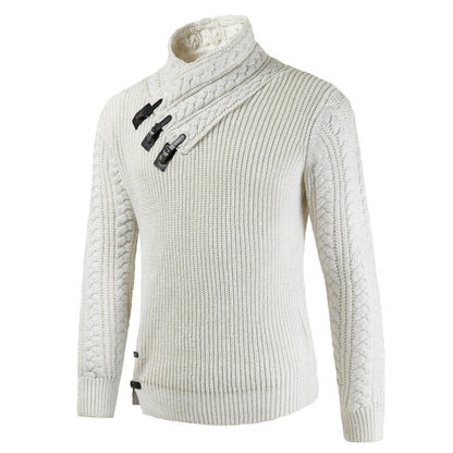Men's Scalp Button Irregular Long Sleeve T-Shirt