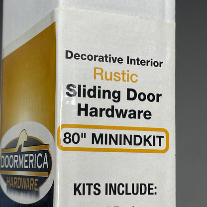 DOORMERICA American Rustic Sliding Barn Door Hardware Black 80" (for 36" Doors) MININDKIT