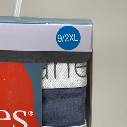HANES 3 PACK!! Originals Women's Breathable Cotton Stretch Thongs Underwear Sz 9/2XLBlue/Buff/Pink 45OUBT