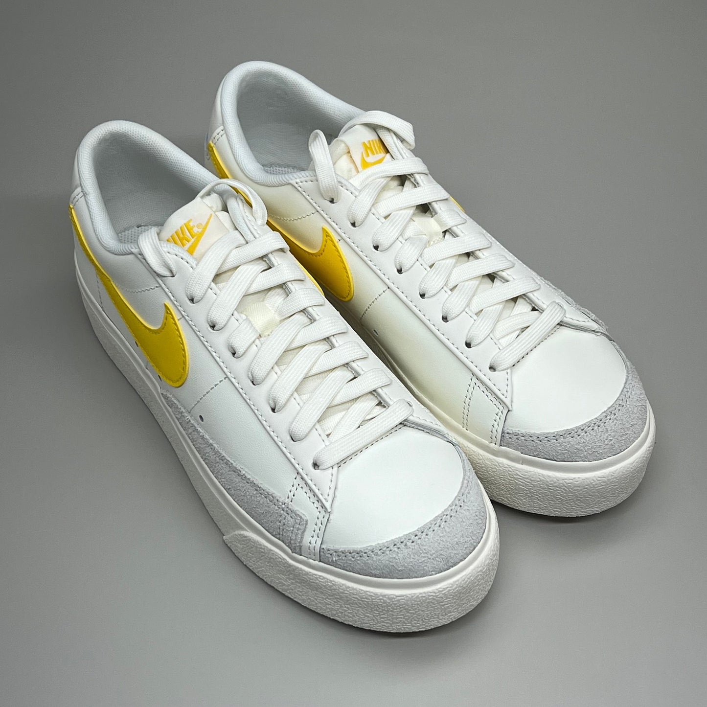 NIKE Shoes Blazer Low Cut Platform Sneaker Sz Women's 10.5 Men's 9 Yellow/Grey/White