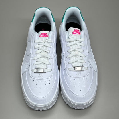 NIKE Air Force 1 PLT.AF.ORM Tapered Toe Shoes Sz Women's 8 White/Pink/Blue FN7180-100