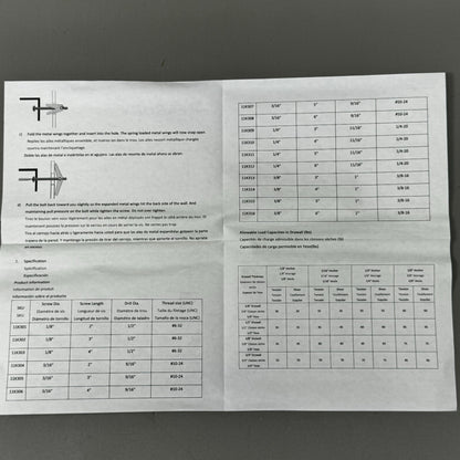 GRAINER (50 PACK) Zinc Plated Toggle Bolt Anchor 1/16"Dia 1/4"-20 Thread 11K312