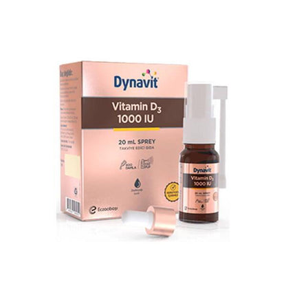 Dynavit Vitamin D3 1000 IU Spray - Supports Bone Health & Immune System for Adults