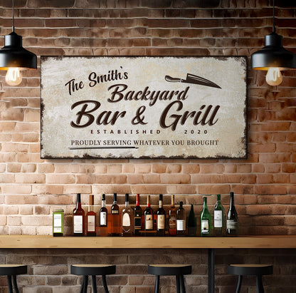 Backyard Bar & Grill Sign XVI