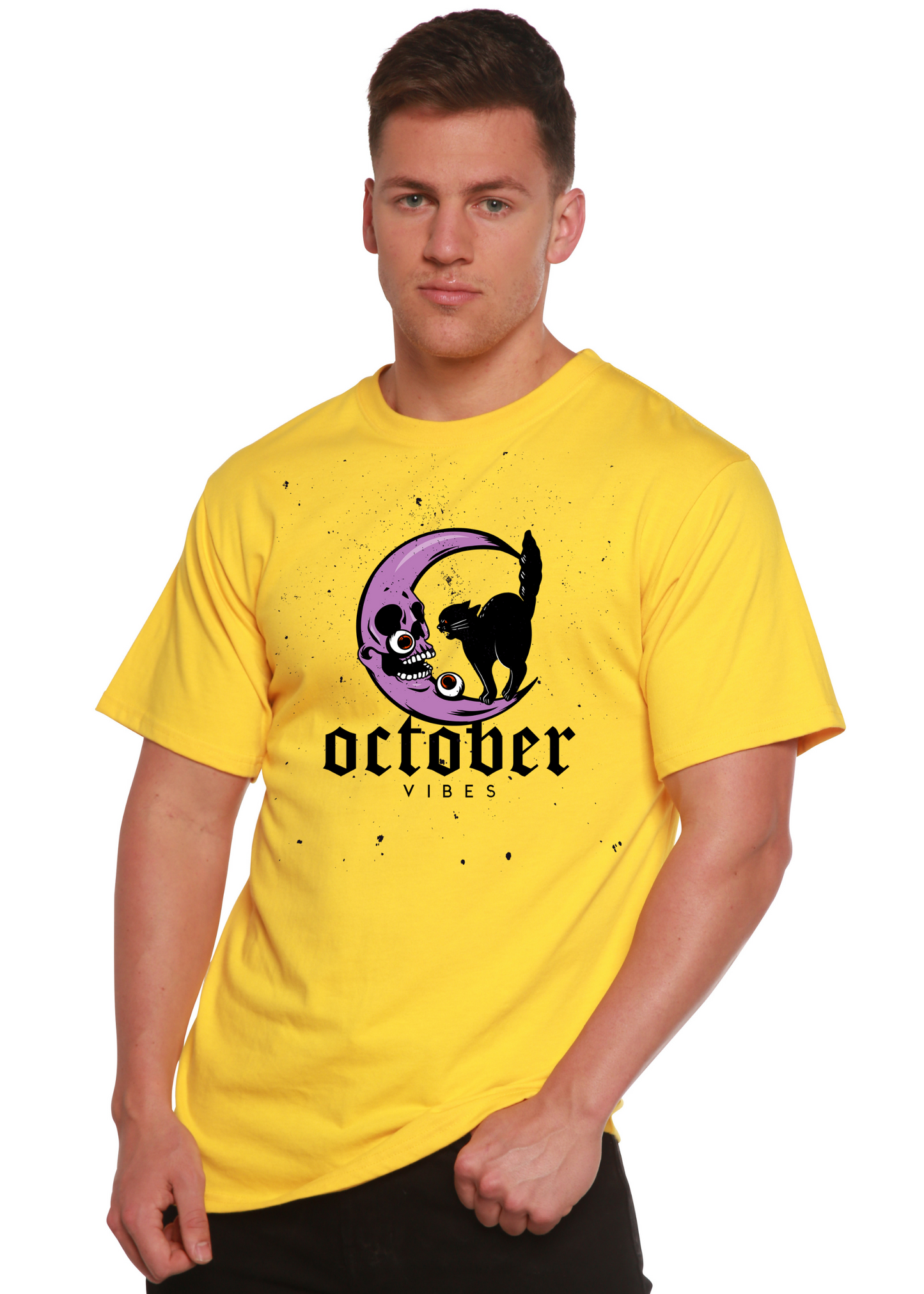 October Vibes Men's Bamboo Viscose/Organic Cotton Short Sleeve Graphic T-Shirt