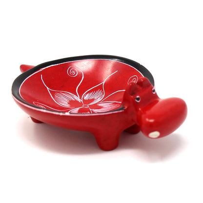 Green Soapstone Hippo Bowl