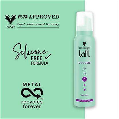 Taft Volume Hair Styling Mousse - Collagen Enriched, 48hr Strong Hold, 5.07 fl oz