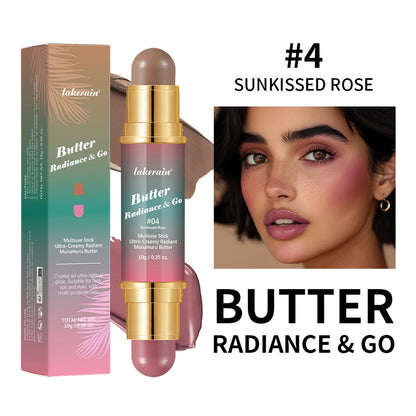 Natural Nude Makeup Double-headed Three-dimensional Face Repair Blush Stick