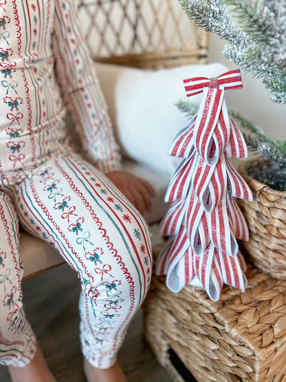 Candy Cane Lane Bamboo Christmas Pajamas - 2pc Set