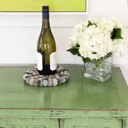Grey Felt Ball Trivet
