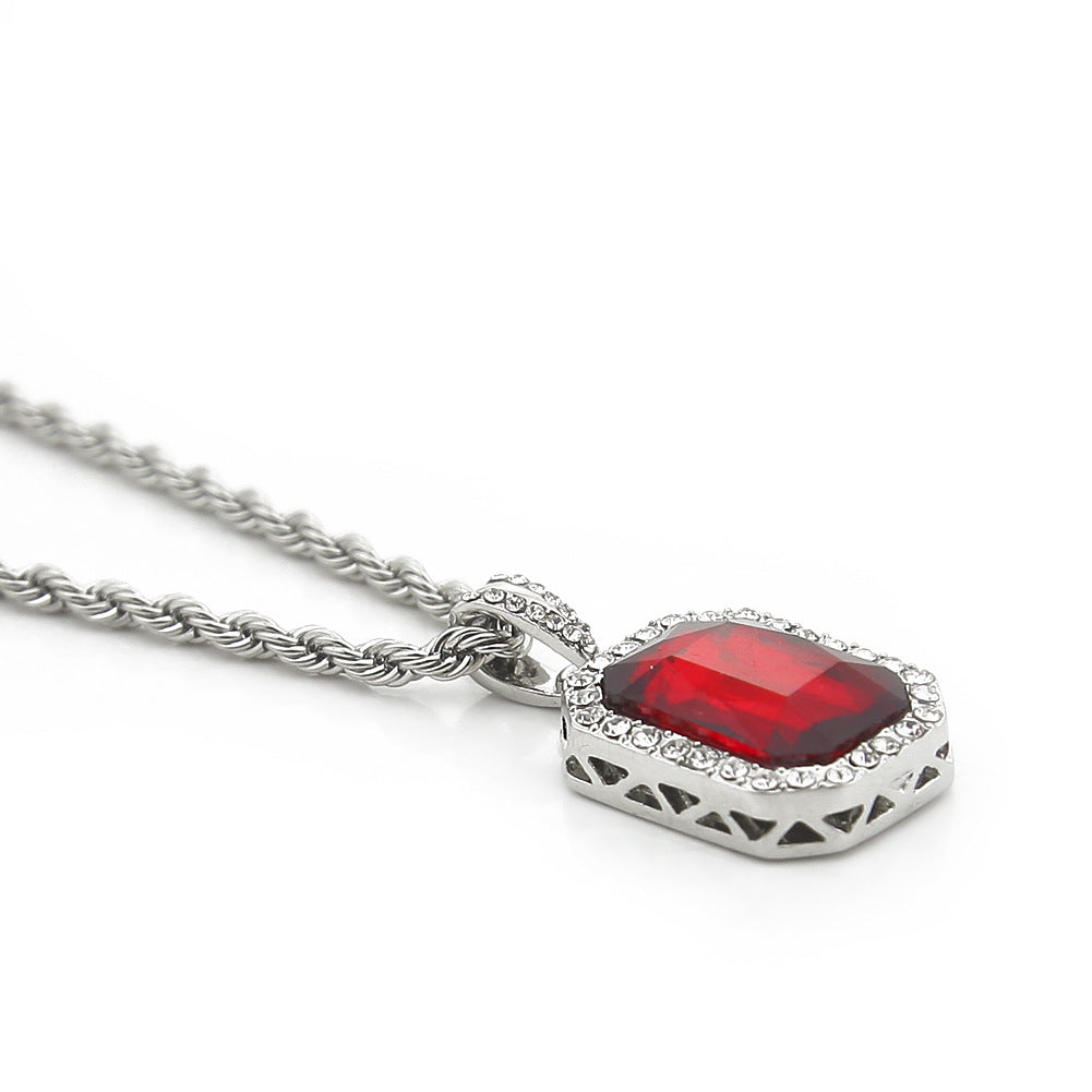 Hip-Hop Mini Diamond Pendant Necklace