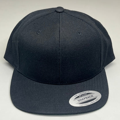 YUPOONG (10 PACK) Classic Snapback Baseball Cap Hat Black Bulk!