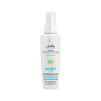 Bionike Aknet Sun SPF50+ Sunscreen for Oily Skin - Protects Against UVB Rays, Non-Comedogenic, Water-Resistant