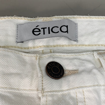 ETICA Tyler High Waist Straight Leg Ankle jeans Vintage White Size 25 EW180114A