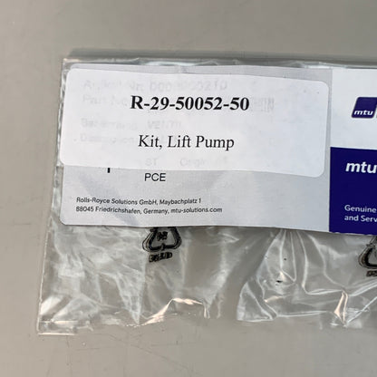 LIFT PUMP KIT 2PK mtu ValueCare Genuine Spare Parts Rolls Royce Solution R-29-50052-50 OEM