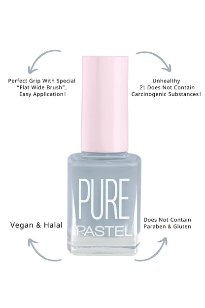 Pastel Pure 610 Nail Polish 13ml - Vegan & Cruelty-Free Nail Polish with Thick Brush for Easy Application