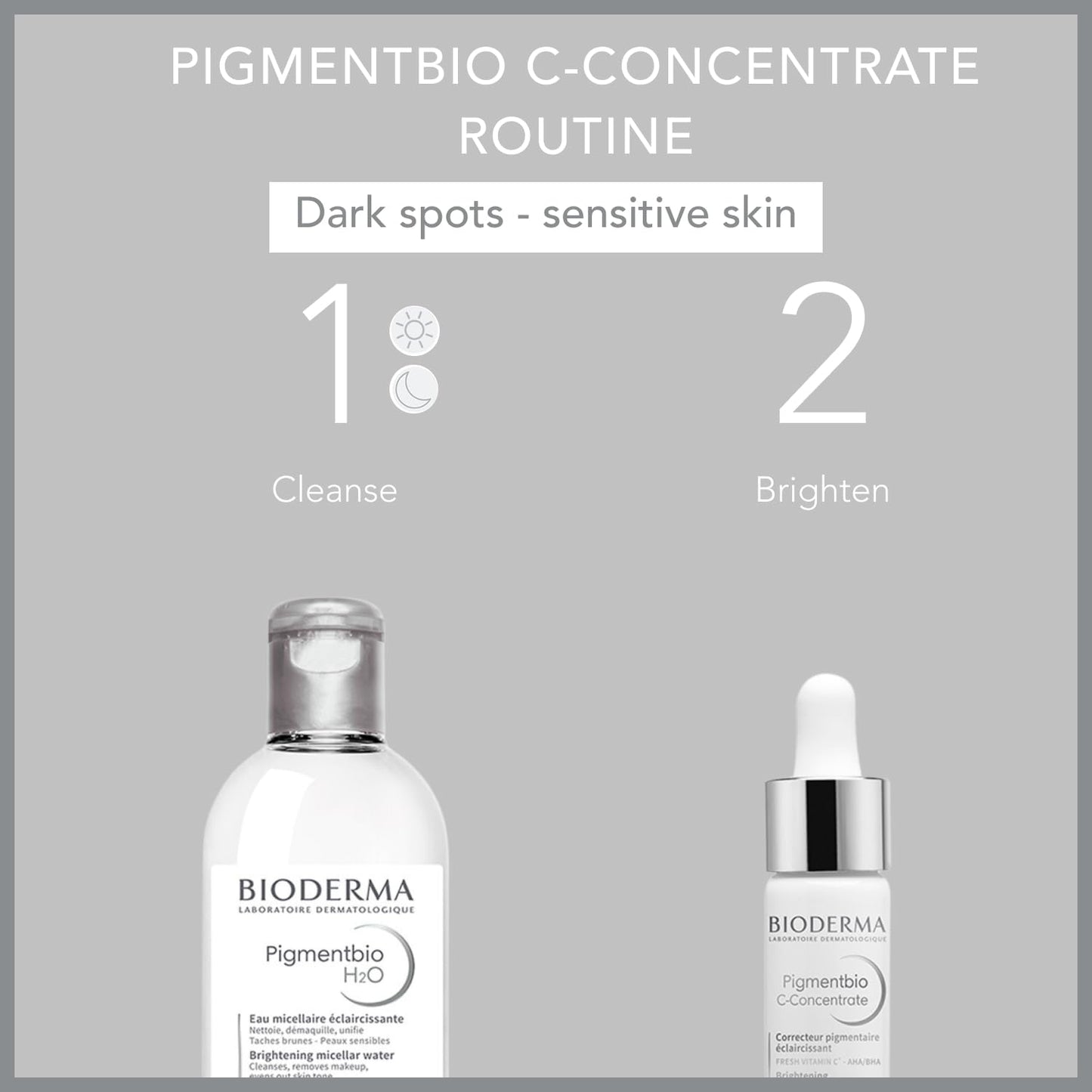 Bioderma Pigmentbio C-Concentrate Night Serum for Sensitive Skin - Brightening, Anti-Aging, Vitamin C Serum 0.51 fl oz