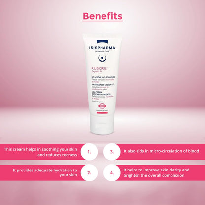 Isis Pharma Ruboril Expert M Sensitive Skin Face Cream - Hypoallergenic & Fragrance-Free Moisturizer for Normal & Combination Skin