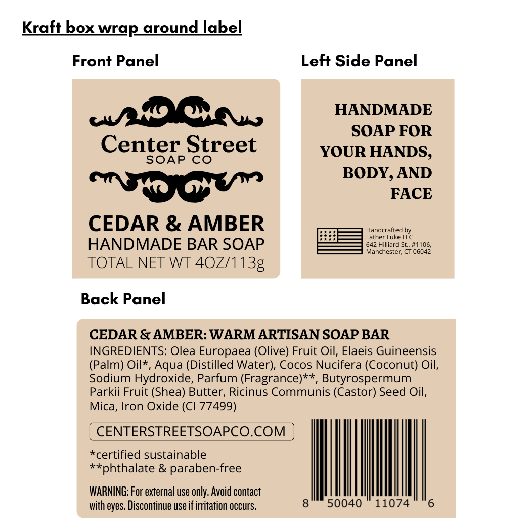 Cedar & Amber Vegan Handmade Bar Soap