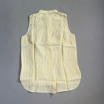 TOMMY BAHAMA Women's Cabana Stripe Shirt Sleeveless Island Sun Yellow Size M (New)