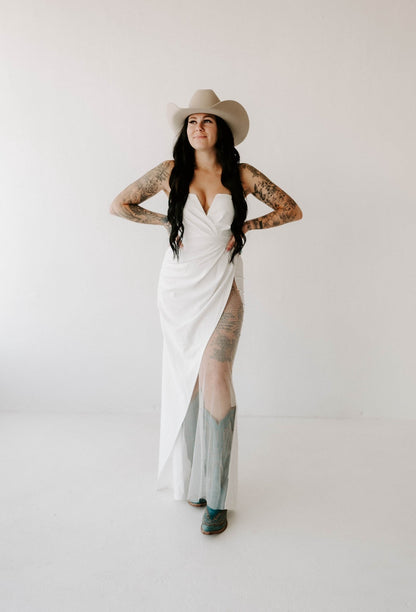 Lillian's Rhinestone Mesh Maxi Dress