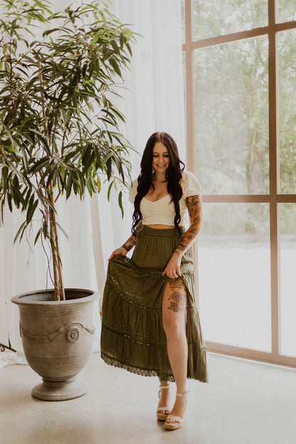 Autumn's Boho Maxi Skirt
