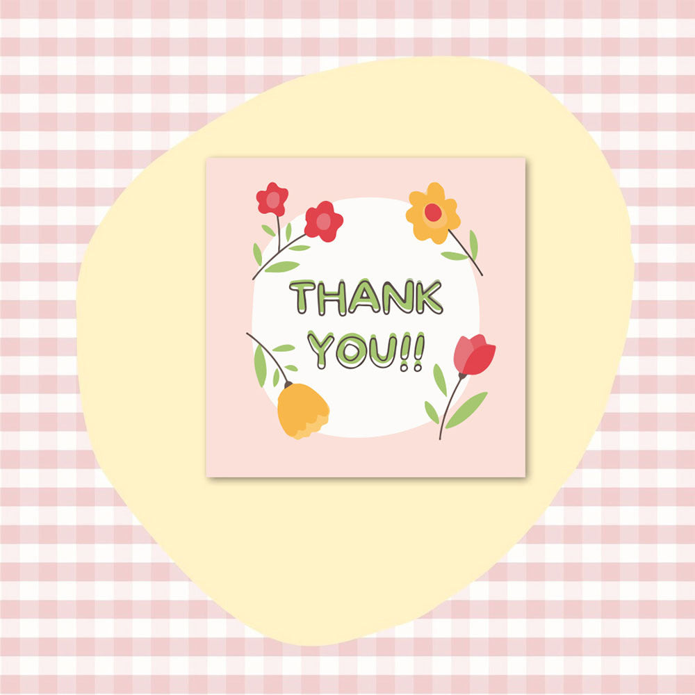 50 PcsPack Square Simple Thank-you Card Coated Paper Business Cards