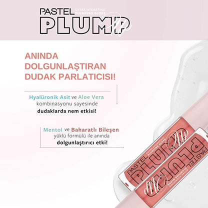 Pastel Plump Up Extra Hydrating Plumping Gloss 208 - Vegan Formula | 0.18 oz