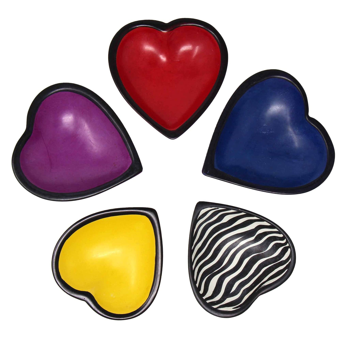 Zebra Soapstone Heart Bowl