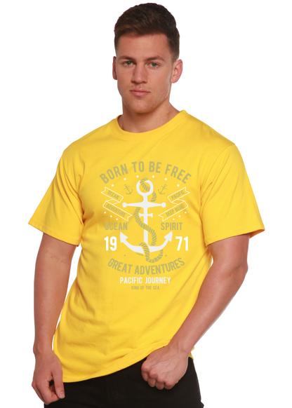 Born To Be Free Men's Bamboo Viscose/Organic Cotton Short Sleeve Graphic T-Shirt