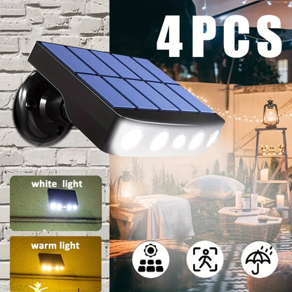 2/4-Pack Outdoor Solar Wall Lights – Motion Sensor, Dusk-to-Dawn, IP44 Rated