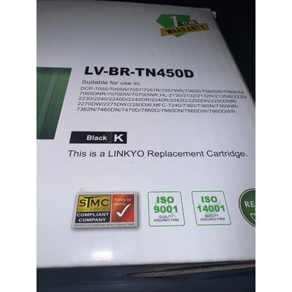 Linkyo LY-BR-TN450D Black Toner Cartridges for Brother, 2-Pack
