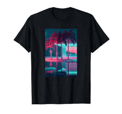 Vaporwave Aesthetic Trippy Tropical T-Shirt - Aesthetic Graphic Men Women