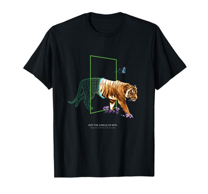 Exit Jungle Bits Vaporwave Aesthetic T-Shirt - Minimalist Print for Adults