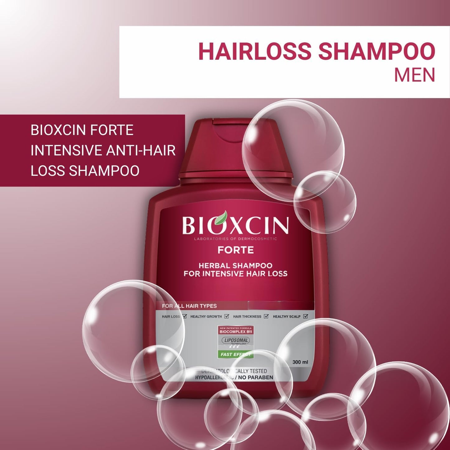 Bioxcin Hair Care Kit - Intense Hair Loss Solution with Herbal Shampoo, Serum & Keratin Supplement