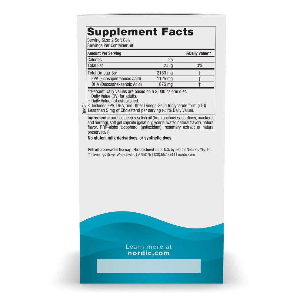 Nordic Naturals Ultimate Omega 2X – High-Potency Fish Oil | 2150 mg EPA & DHA | Lemon Flavor, 120 Softgels