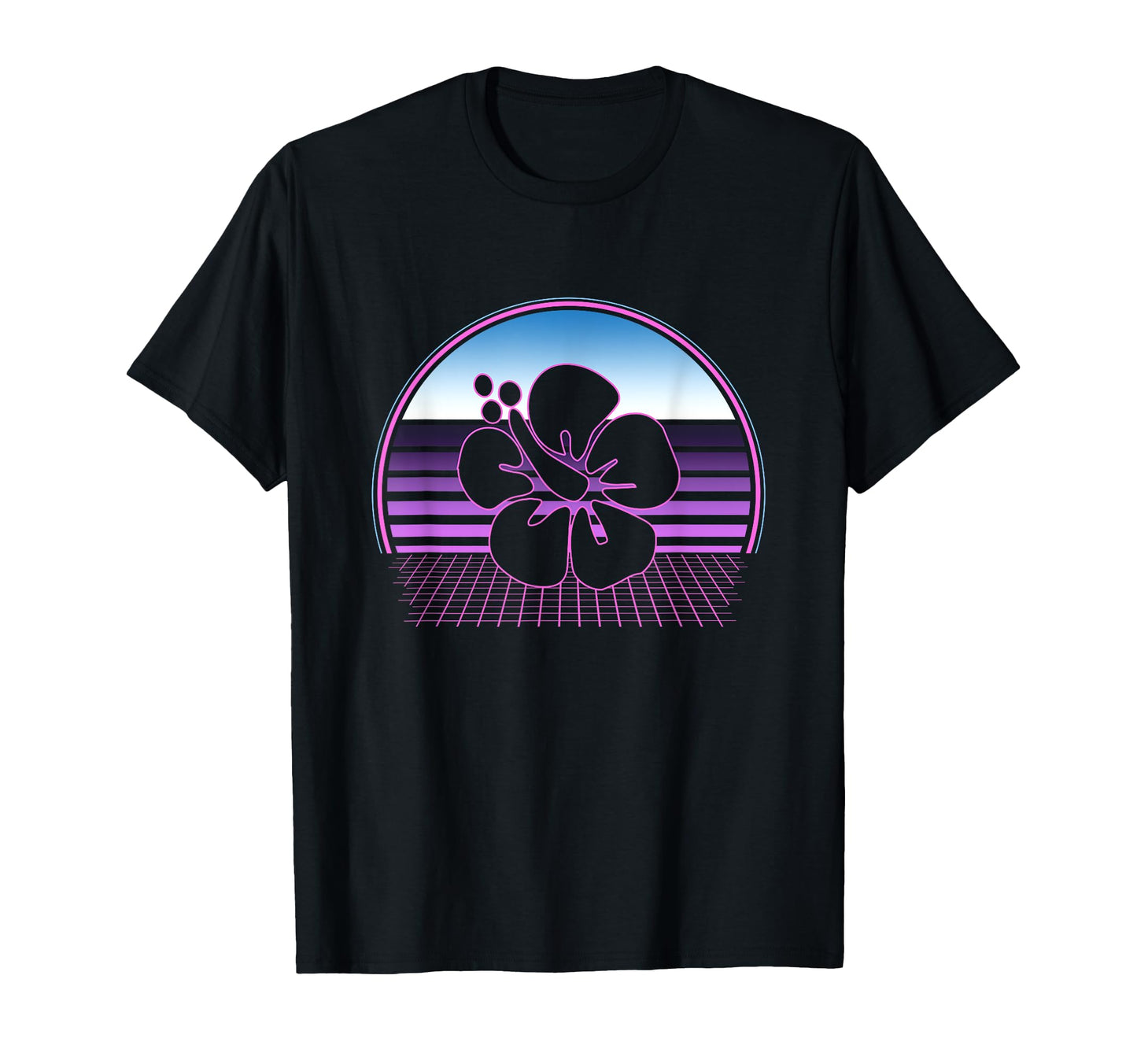 Hawaii Flower 80S Vaporwave Aesthetic T-Shirt - Custom Art Print Men Women