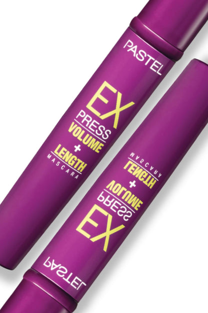 Pastel Pastel Express Volume Length Mascara Black 10ml - Enhances Eyelashes with Volumized and Lengthened Look