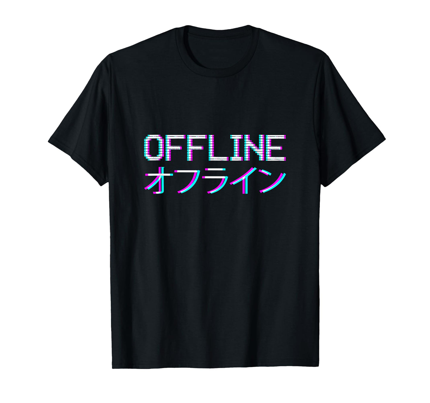 Offline Japanese Vaporwave Aesthetic T-Shirt - Streetwear Style Men Women