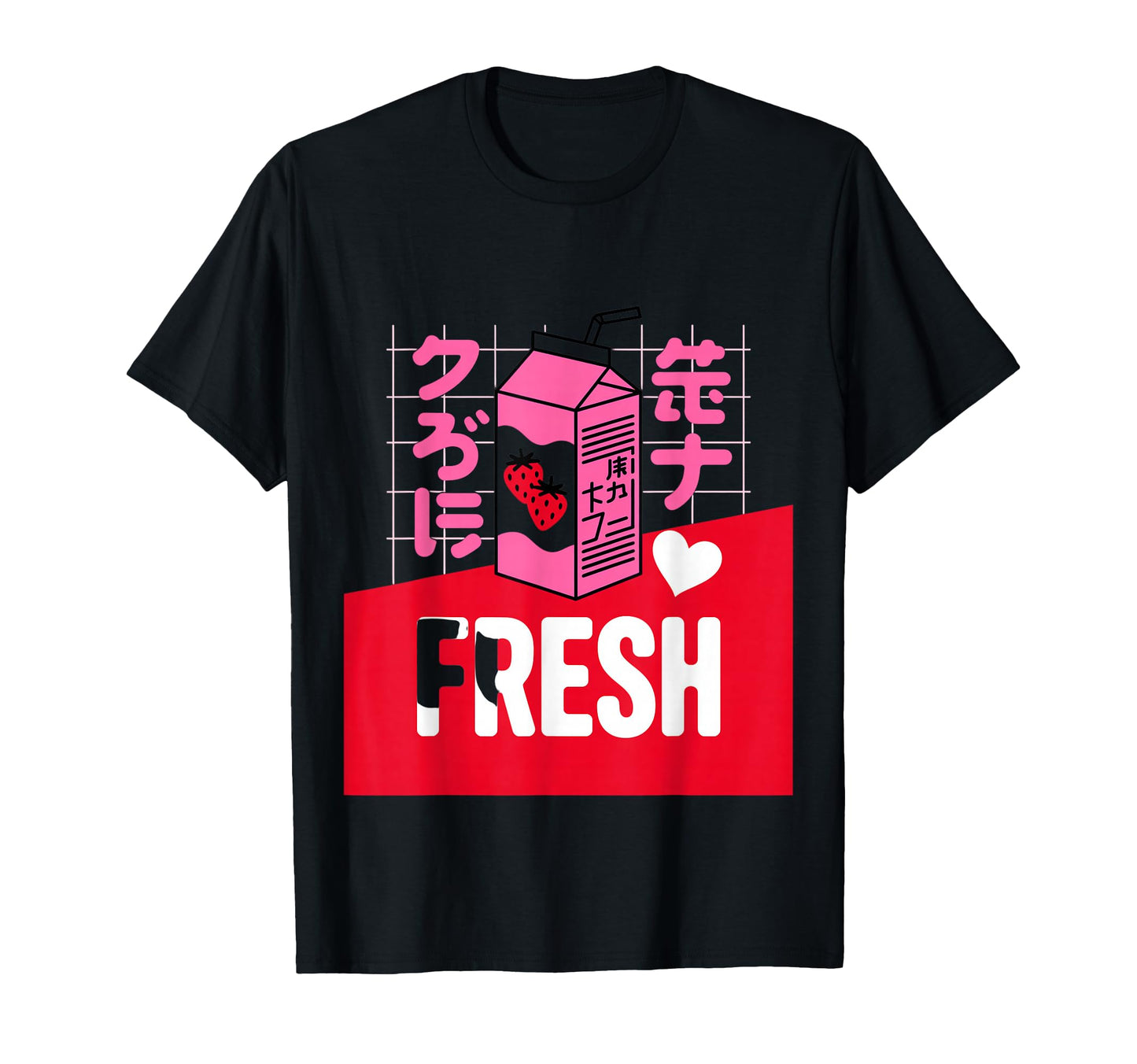 Fresh Strawberry Milk Kawaii T-Shirt - Fun Novelty Design Men Women