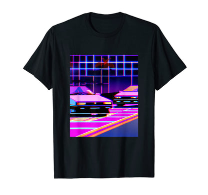 Vaporwave Car Synthwave City Vaporwave T-Shirt - Novelty Apparel Unisex