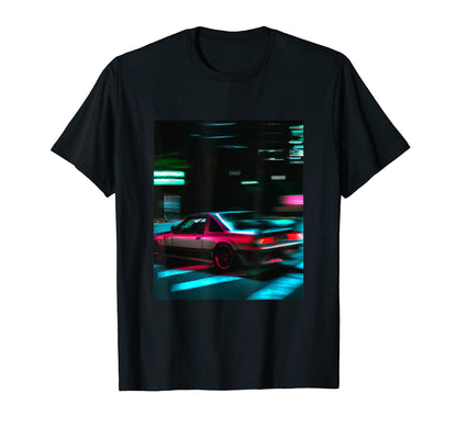 Vaporwave Car Synthwave City T-Shirt - Casual Everyday Wear Unisex